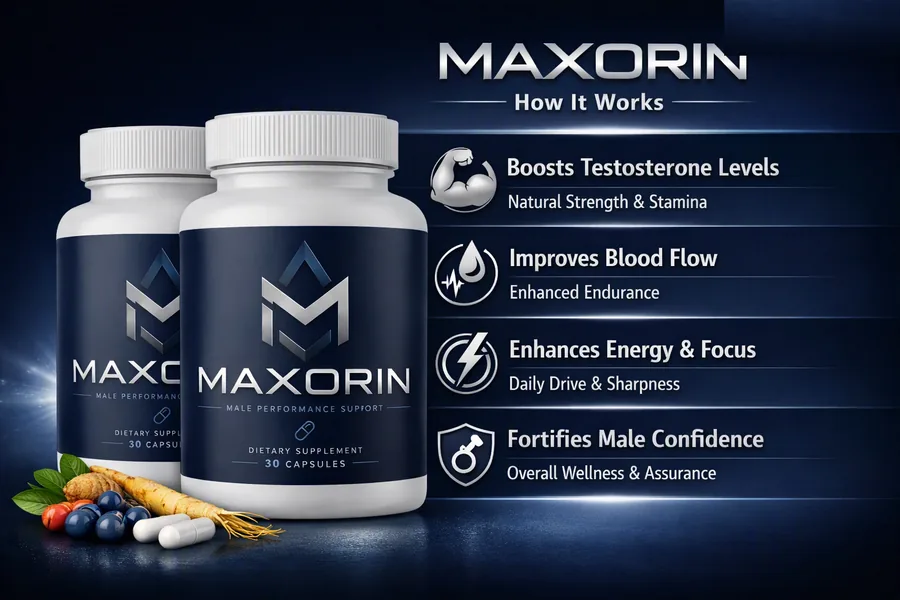 How Maxorin works — supports testosterone levels, improves blood flow, enhances energy and focus, fortifies confidence